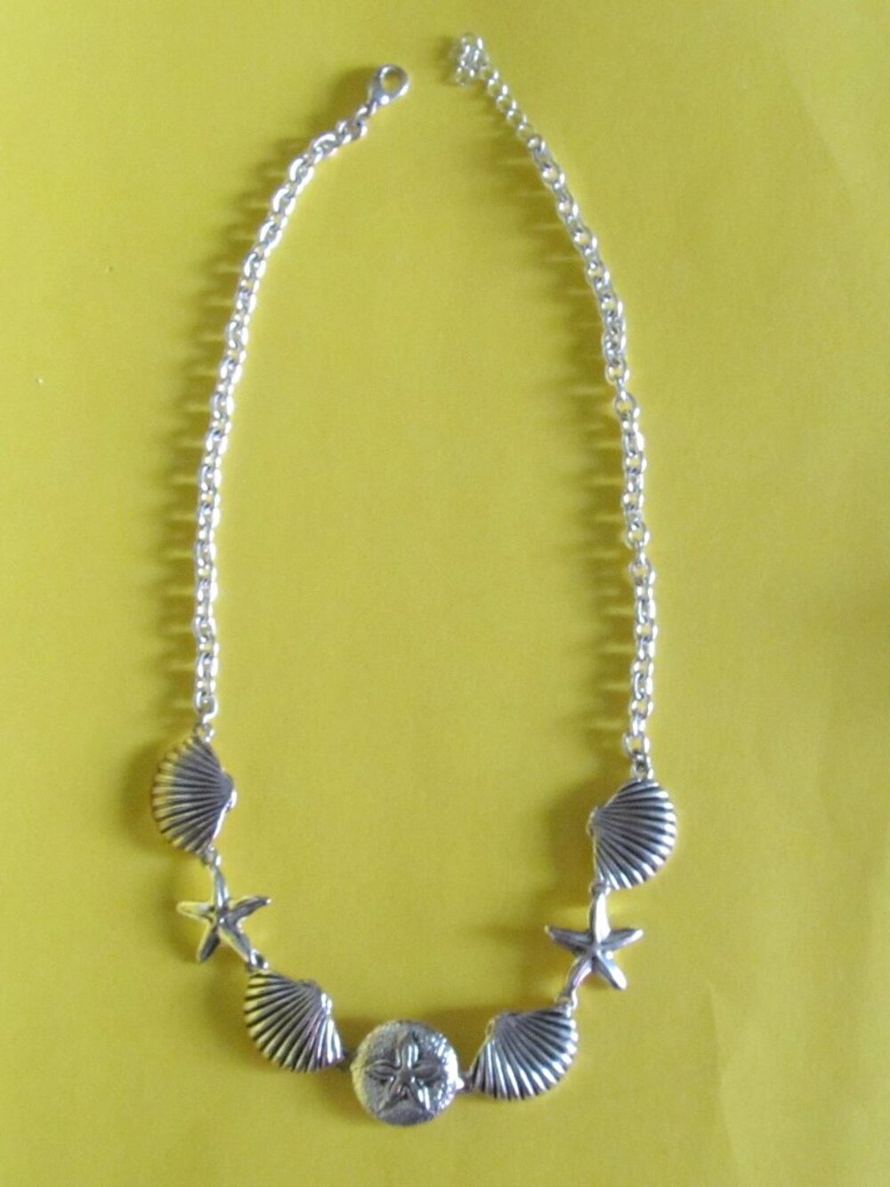 Beach necklace silver tone Summer jewelry